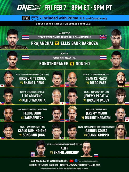 ONE Fight Night 28: Prajanchai vs. Barboza